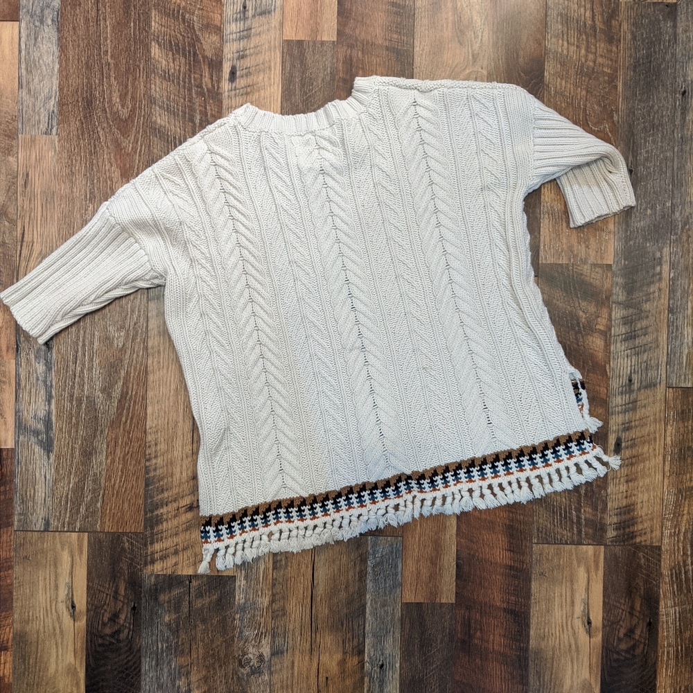 CHASER CABLE KNIT FRINGE IN CAMPFIRE - Picture 5 of 8